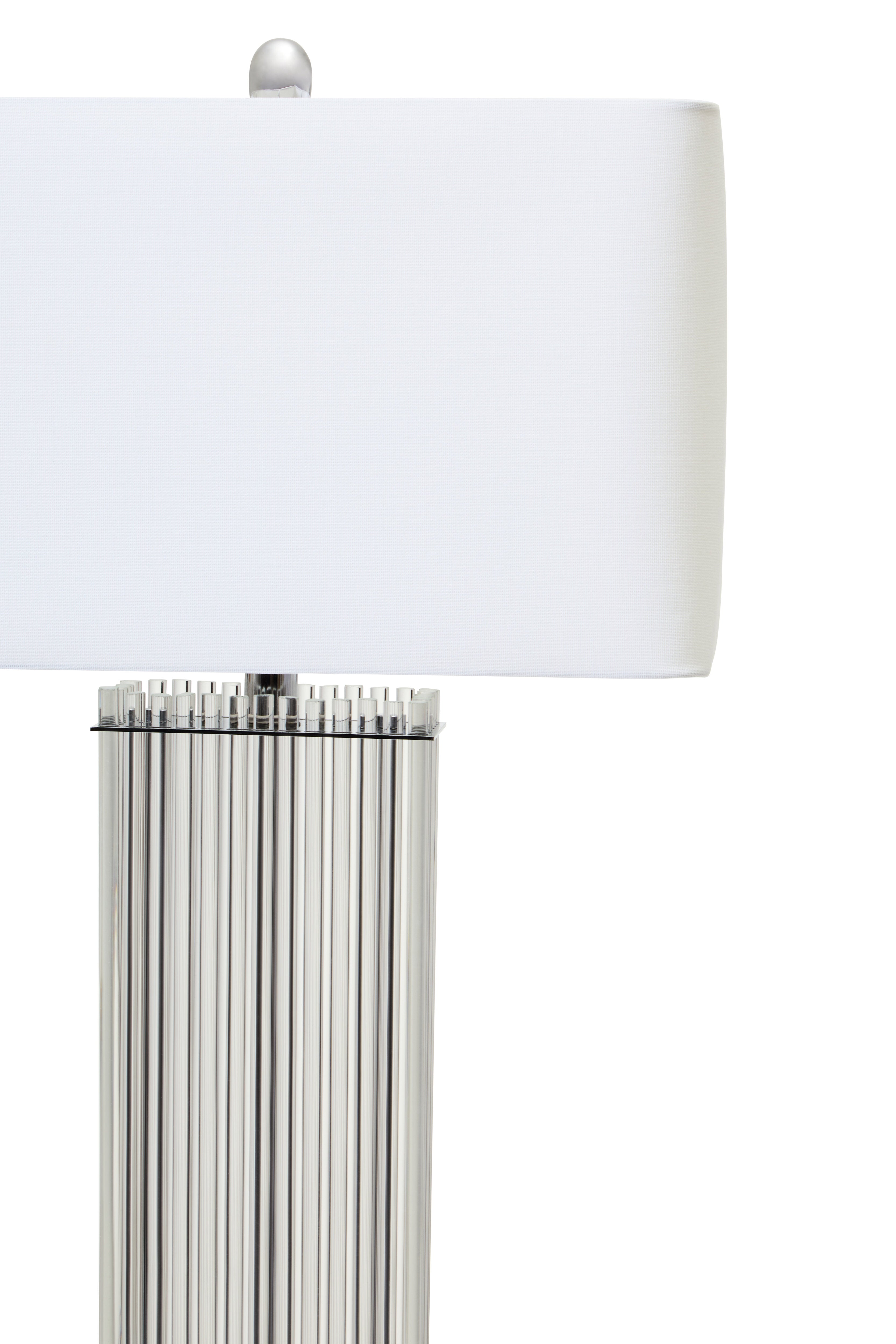 Allegra Clear Glass Table Lamp With Matte Silver Base